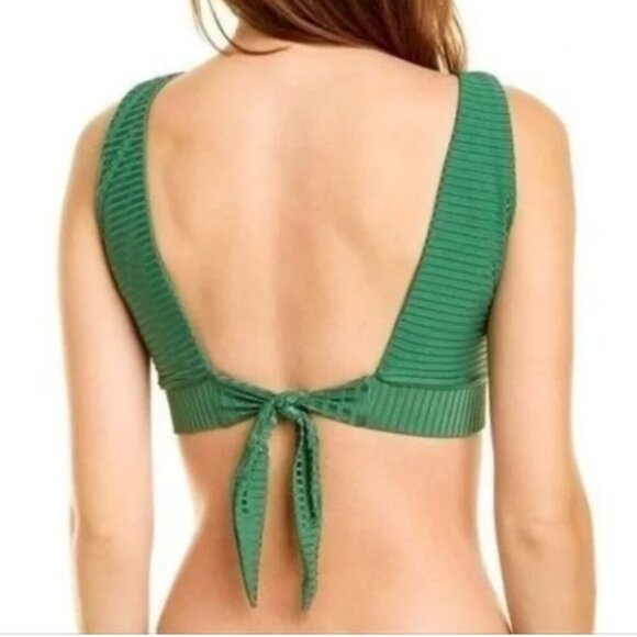 PQ SWIM Revolve Medium Two Way Emerald Green Key Hole Crop Top Swim Tank Beach - Picture 7 of 16